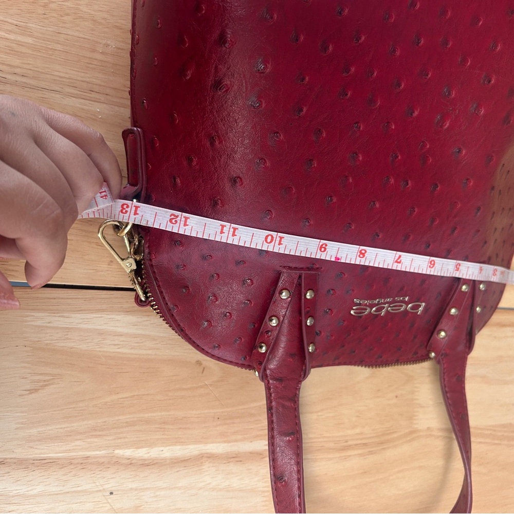 bebe Red Textured Shoulder Bag - Picture 5 of 6